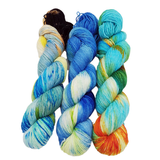 Garn-Set Sockenwolle  3x100g  75  Wolle, 25 Polyamid  #374