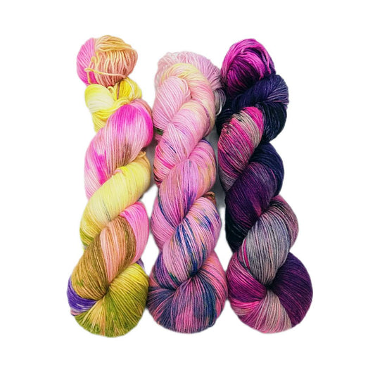 Garn-Set Sockenwolle  3x100g  75  Wolle, 25 Polyamid  #358