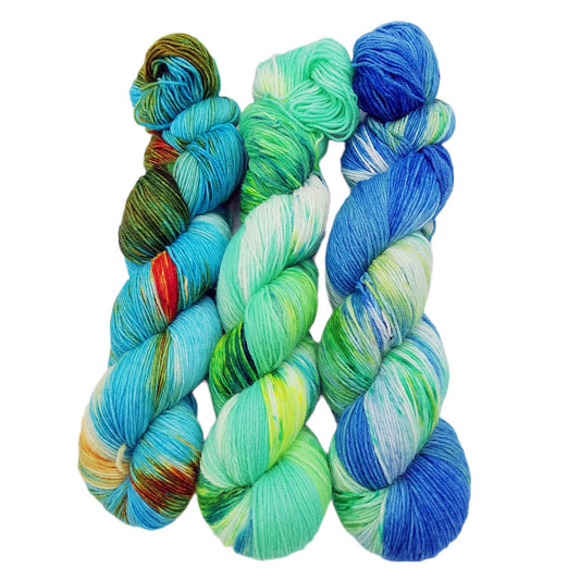Garn-Set Sockenwolle  3x100g  75  Wolle, 25 Polyamid  #370