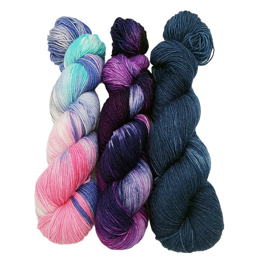 Garn-Set Sockenwolle  3x100g  75  Wolle, 25 Polyamid  #373