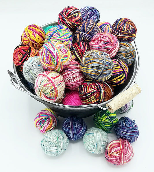 Miniball-Set Sockenwolle 20x10g (200g) handgefärbt