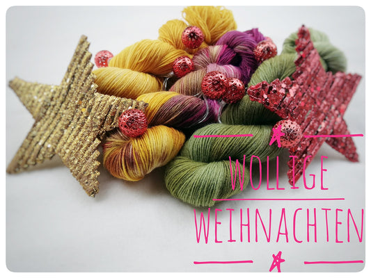 WOLLIGE WEIHNACHTEN  2023 Vorbestellung Sockenwolle 5x100g