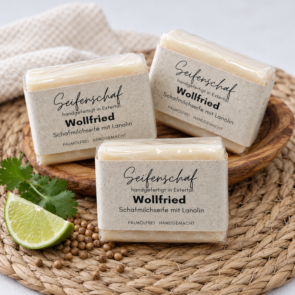 Wollfried – handgemachte Naturseife mit Schafmilch & Lanolin