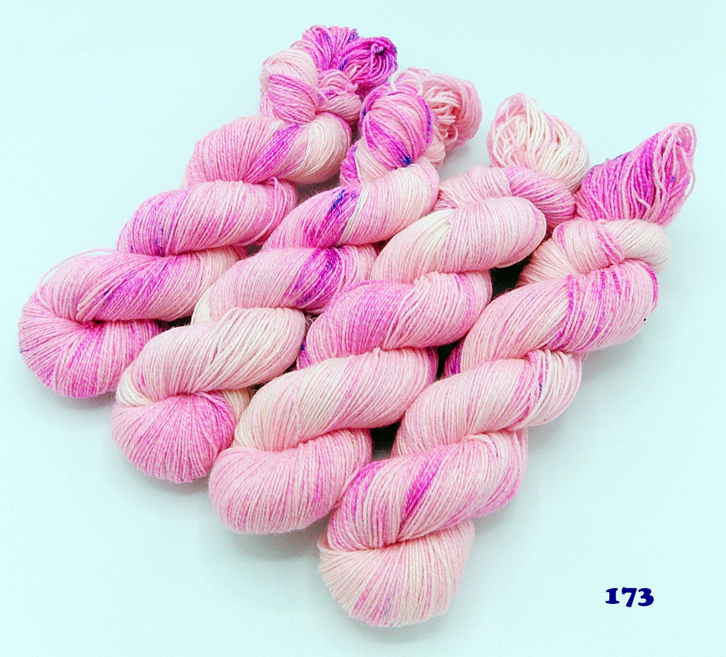 Sockenwolle "Baumwolle" handgefärbt 75  Wolle, 25 Polyamid 100 g Nr.173