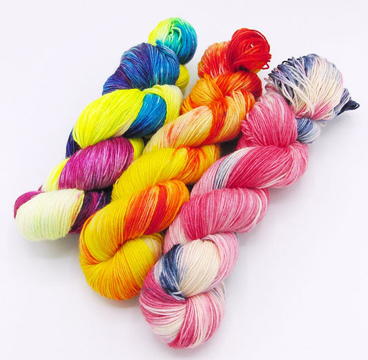 Garn-Set Sockenwolle  3x100g  75  Wolle, 25 Polyamid  #222