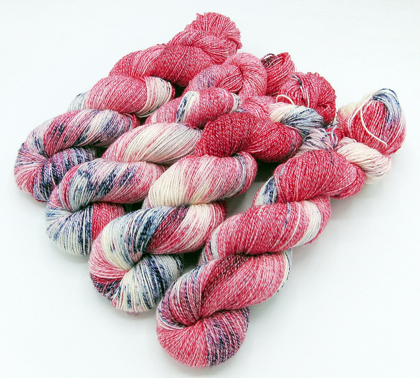 Sockenwolle "Baumwolle" handgefärbt 75  Wolle, 25 Polyamid 100 g Nr.207