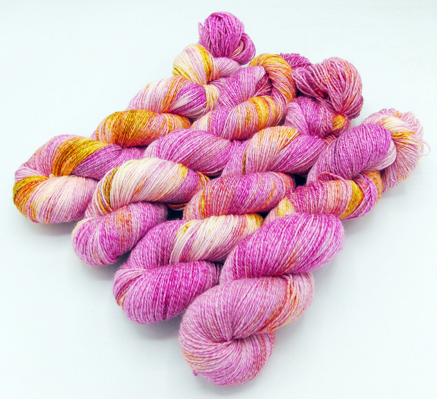 Sockenwolle "Baumwolle" handgefärbt 75  Wolle, 25 Polyamid 100 g Nr.208