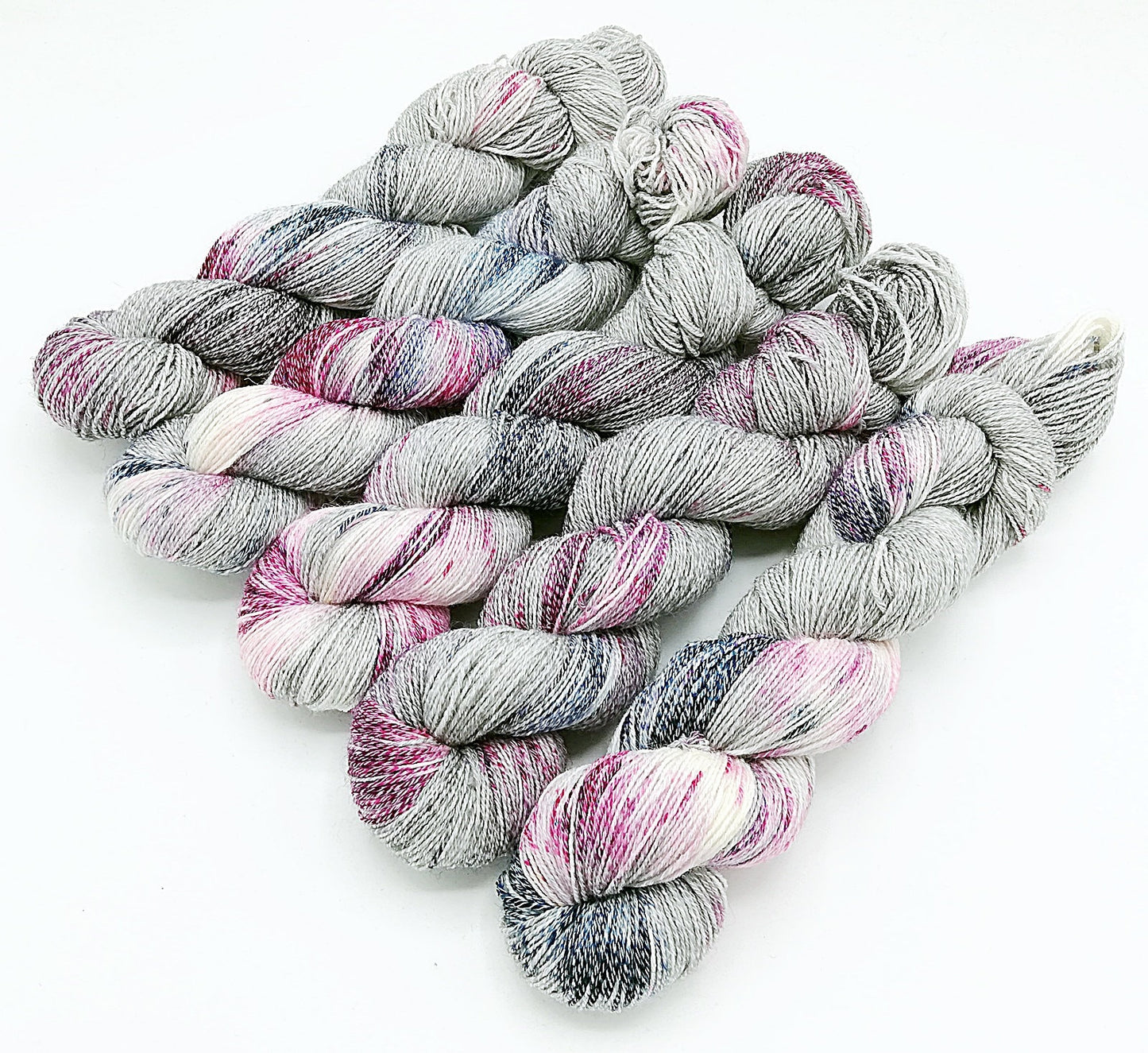 Sockenwolle "Baumwolle" handgefärbt 75  Wolle, 25 Polyamid 100 g Nr.225