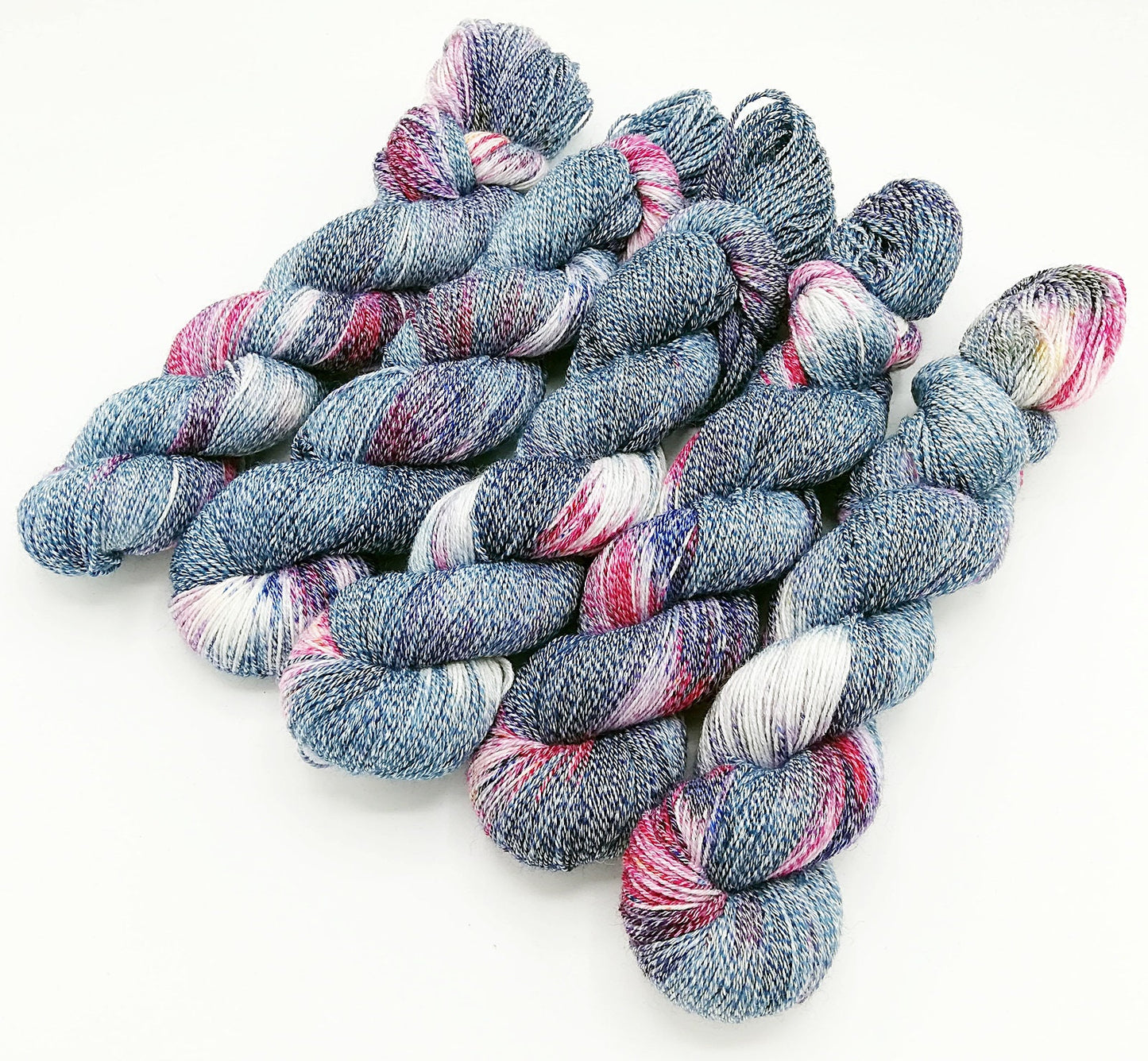 Sockenwolle "Baumwolle" handgefärbt 75  Wolle, 25 Polyamid 100 g Nr.229